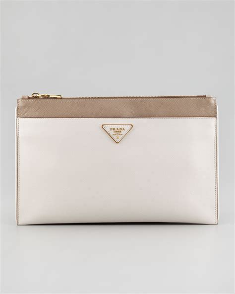 prada saffiano lux clutch price|prada leather clutches.